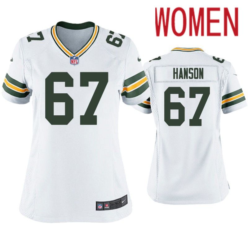 Women Green Bay Packers #67 Jake Hanson White Nike Game Player NFL Jersey->women nfl jersey->Women Jersey